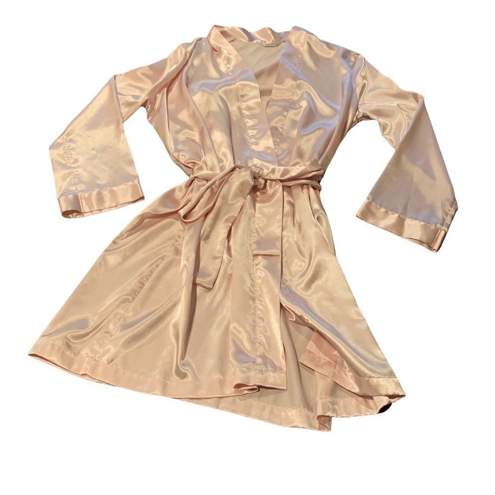 Adonna Pale Pink Silky Robe Tie Size Small